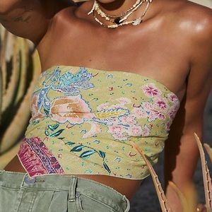 Free People One Rays Bandana Top in Kiwi Combo